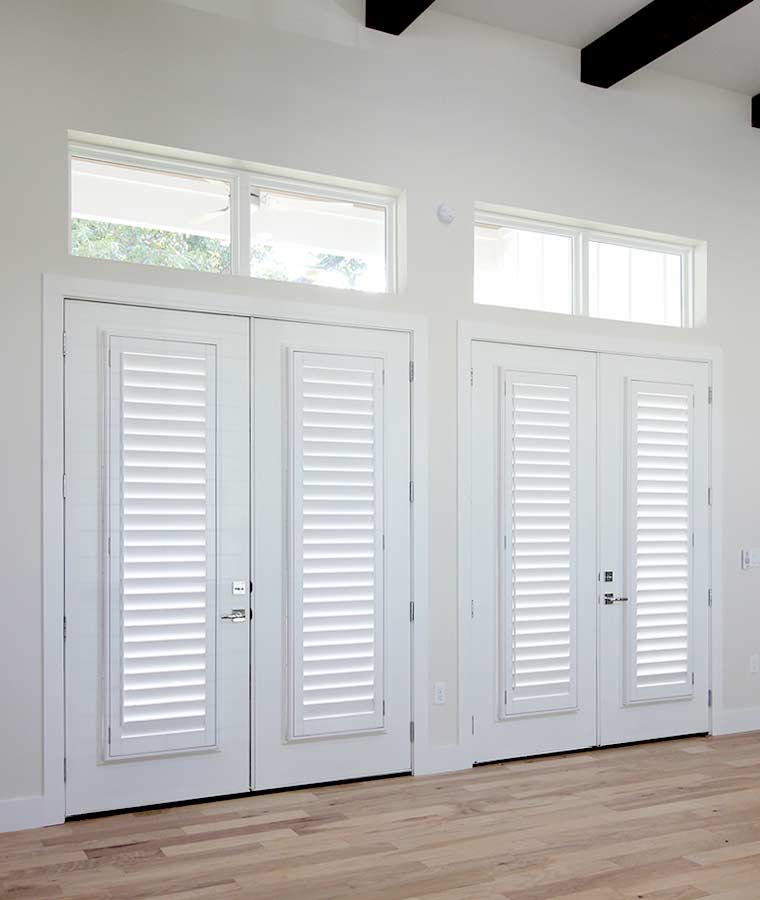 white french door shutters